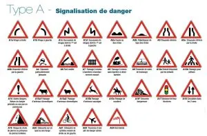 Triangle road sign France