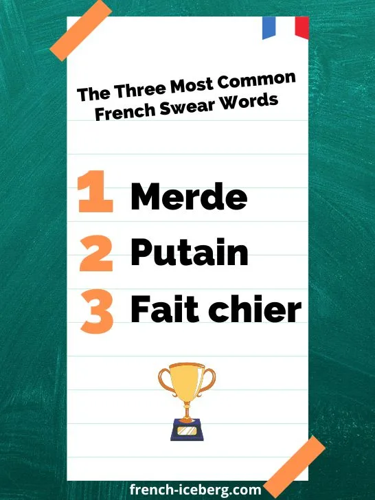 Most common French swear words (merde, putain, fait chier)