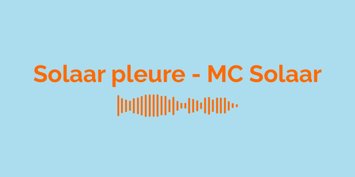 &ldquo;Solaar pleure&rdquo; by MC Solaar: Meaning of the Song